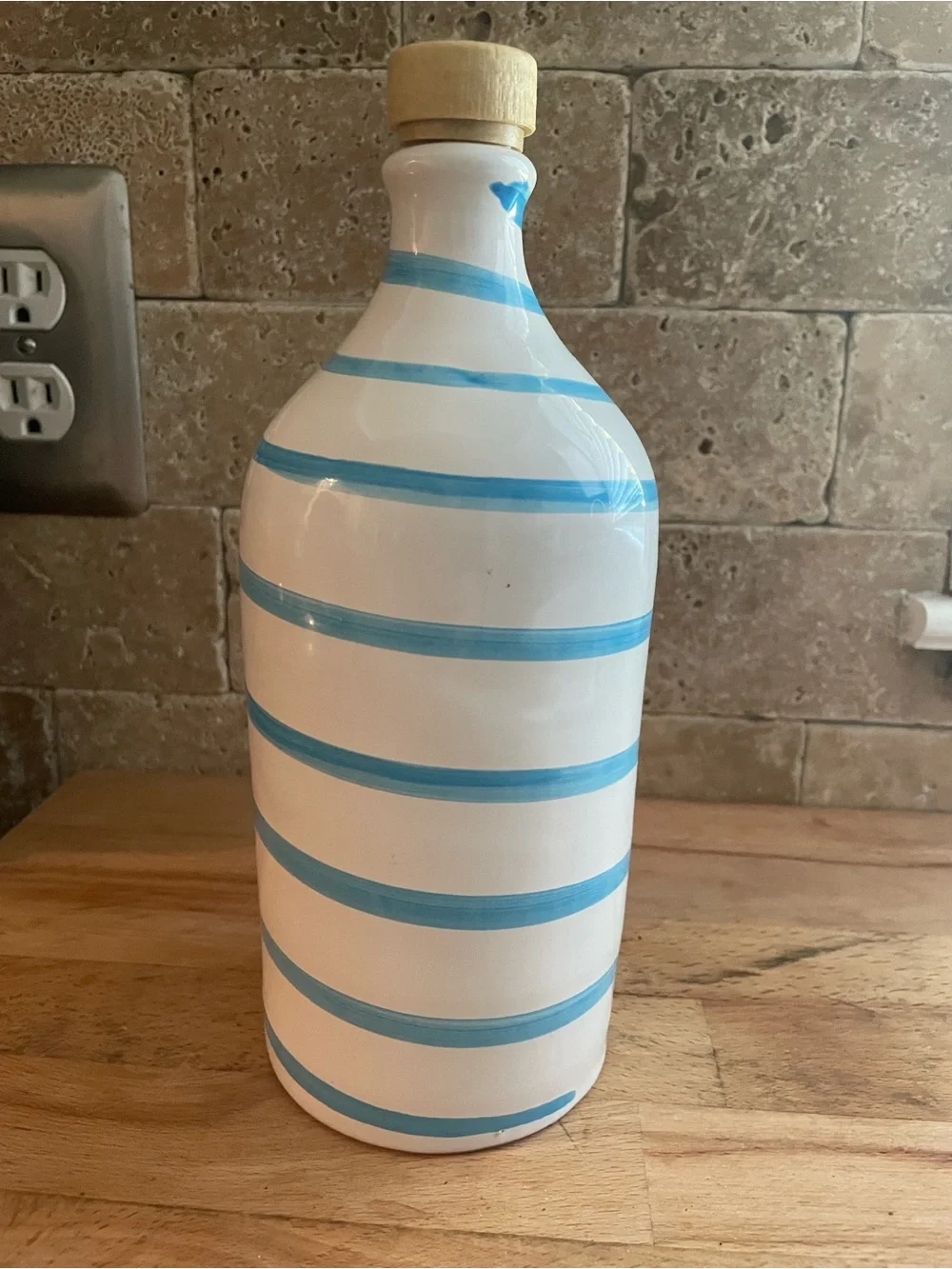 Frantoio Muraglia - Blue and White Striped Olive Oil Bottle